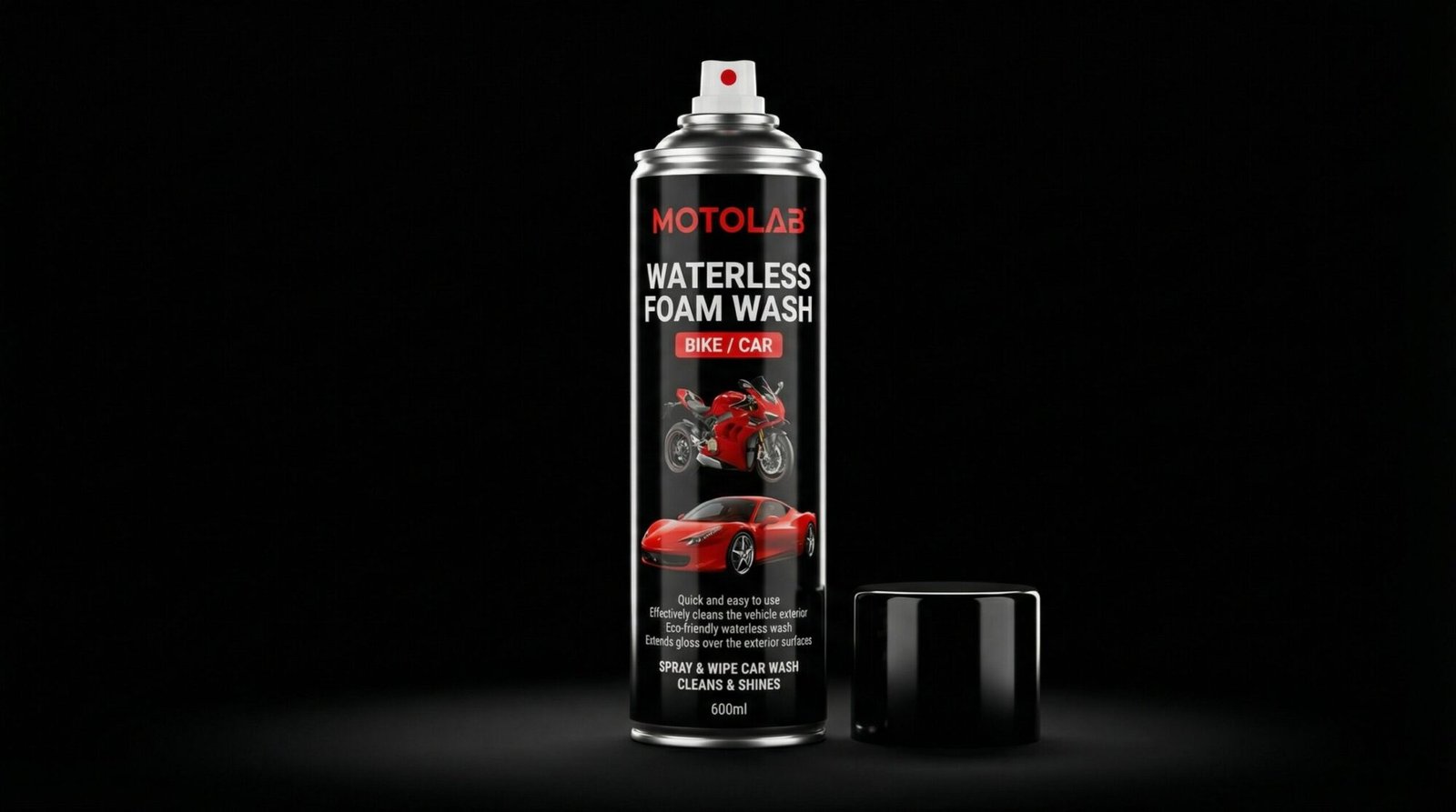 motolab waterless foam wash for bike & car – 600ml