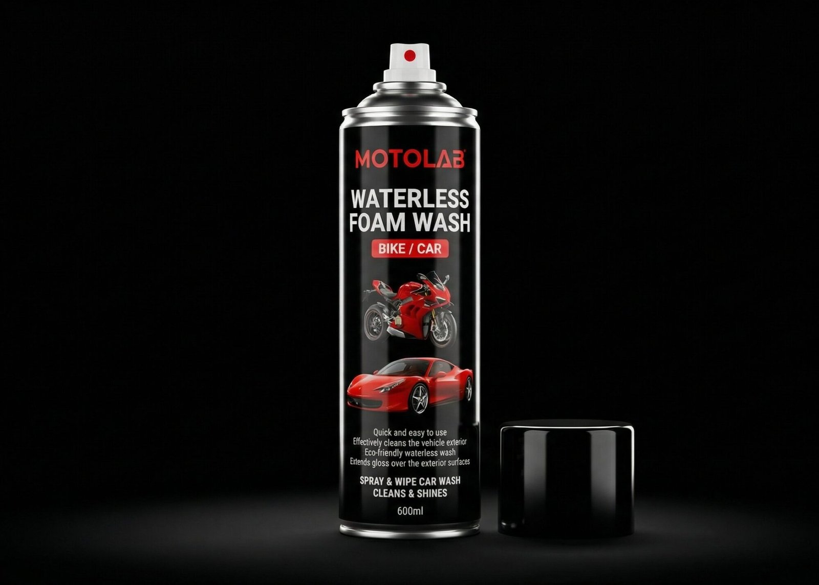 motolab waterless foam wash for bike & car – 600ml