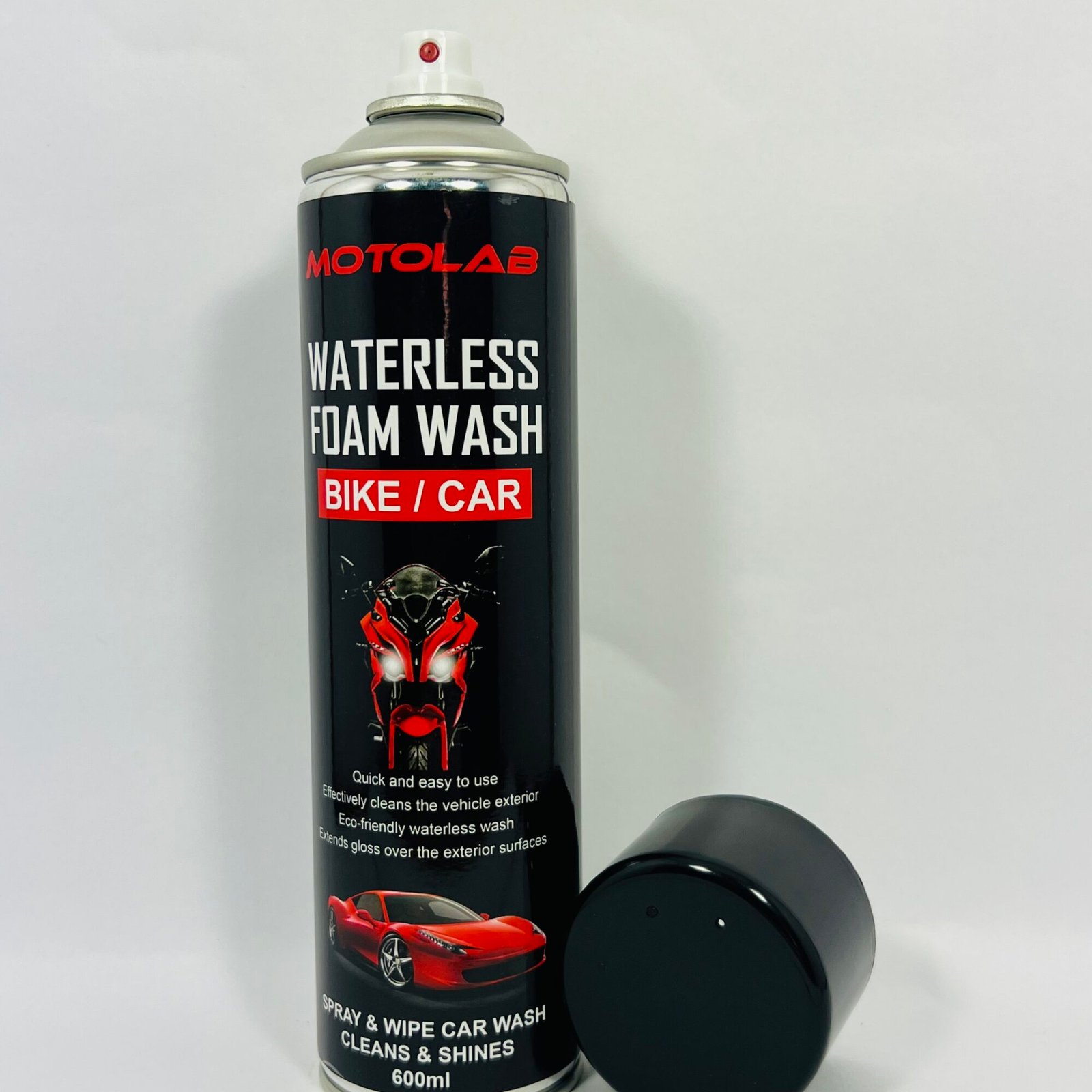 motolab waterless foam wash for bike & car – 600ml