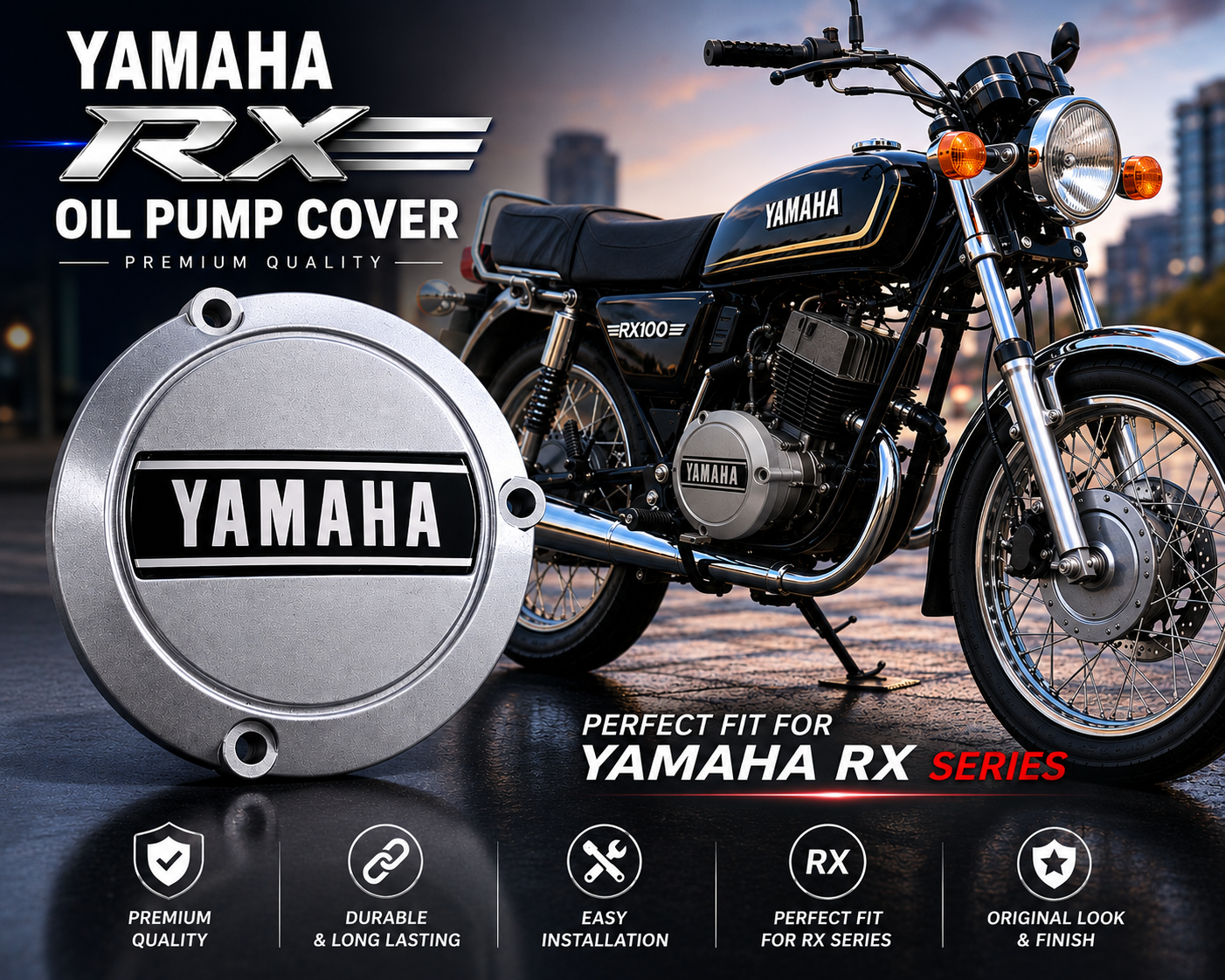 motolab yamaha rx series oil pump cover | rx100 rx135 rx z rx 5 speed compatible